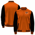 Custom C.Bengals Orange-Black Bomber Full-Snap Varsity Letterman Jacket