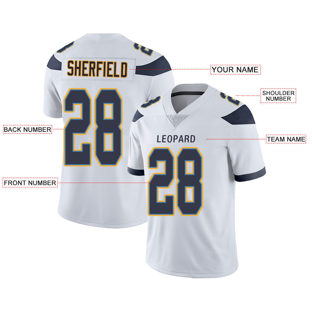 Custom white football jersey front view | GameDay Jerseys