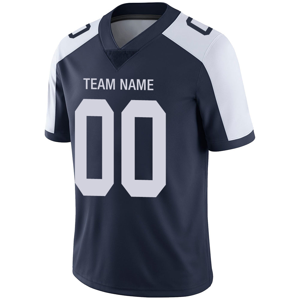 Custom navy football jersey detail | GameDay Jerseys