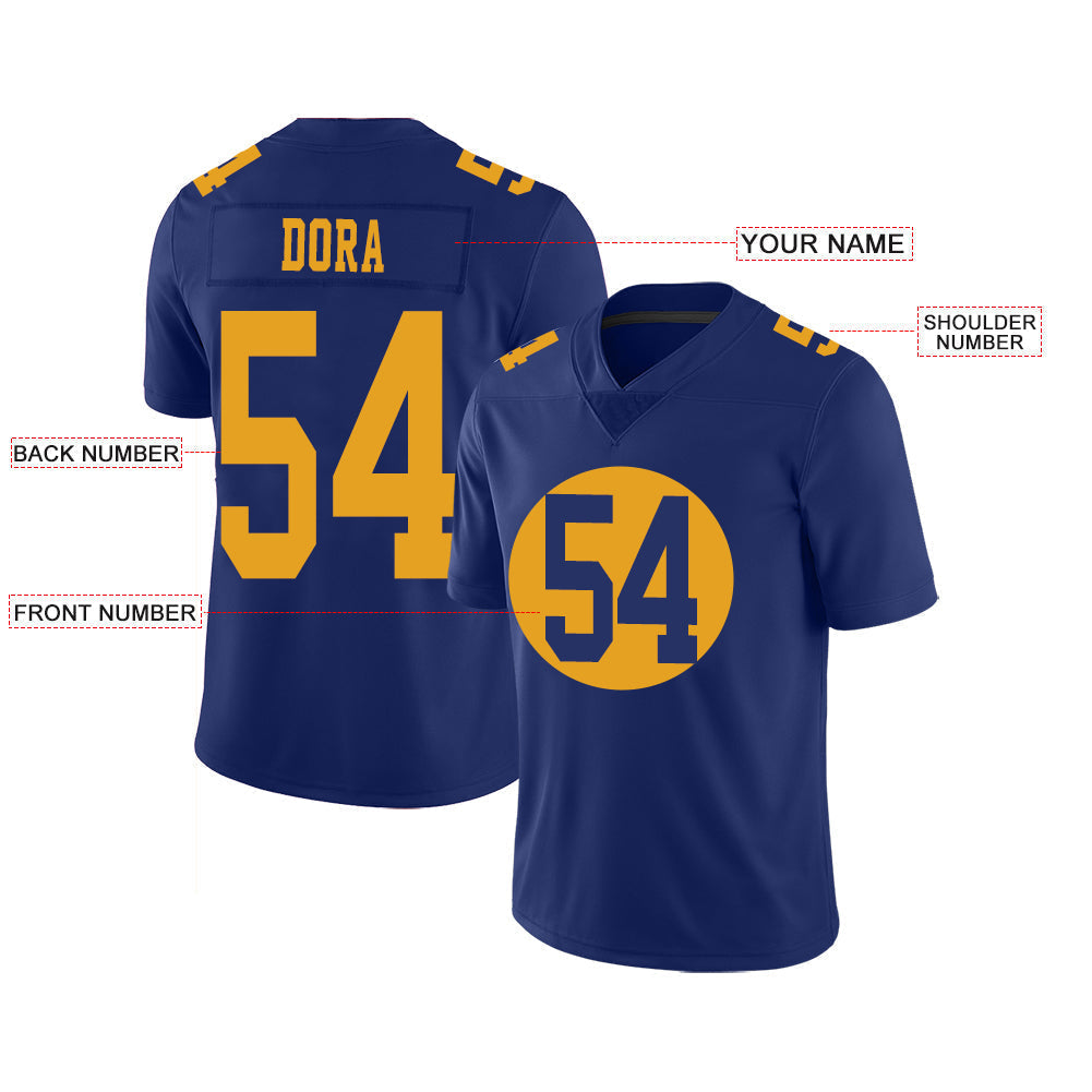 Custom navy football jersey front view | GameDay Jerseys