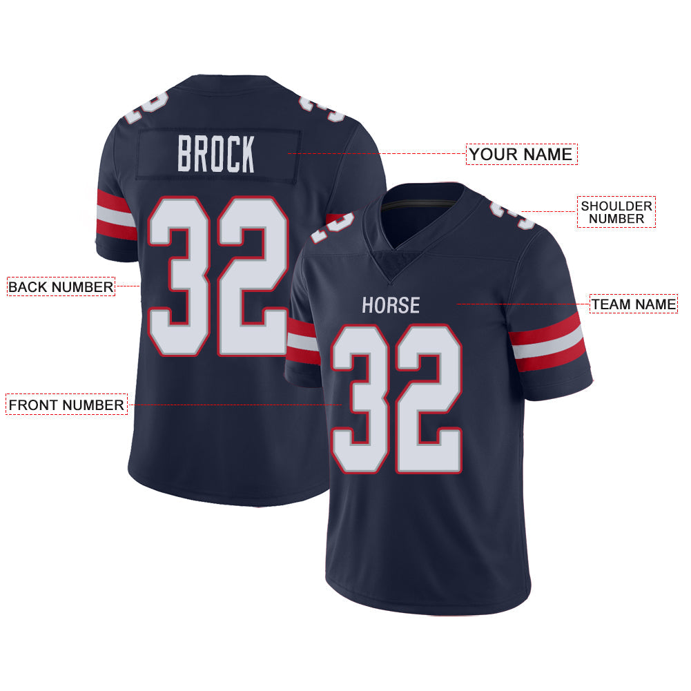 Custom navy football jersey front view | GameDay Jerseys