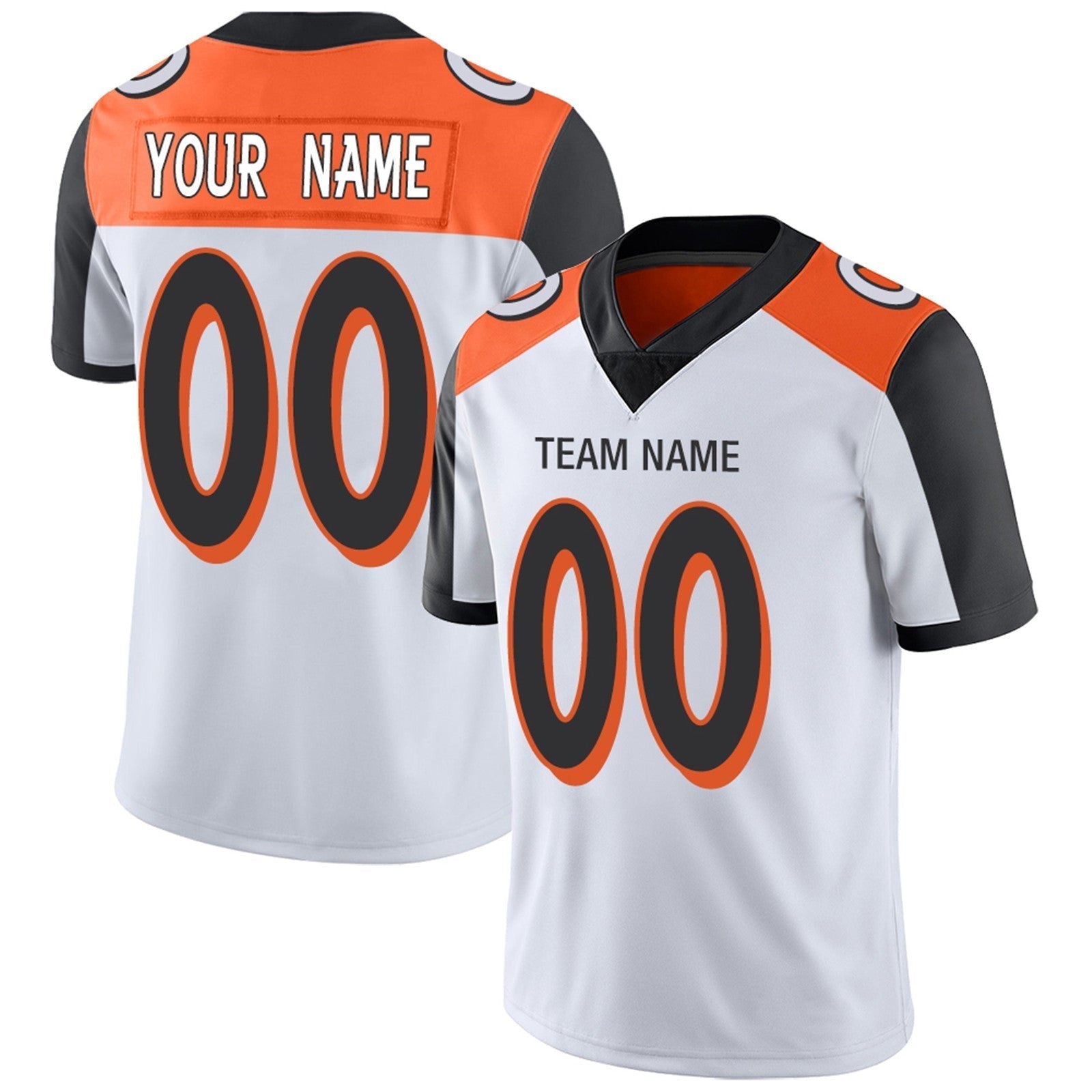 Custom orange football jersey back view | GameDay Jerseys