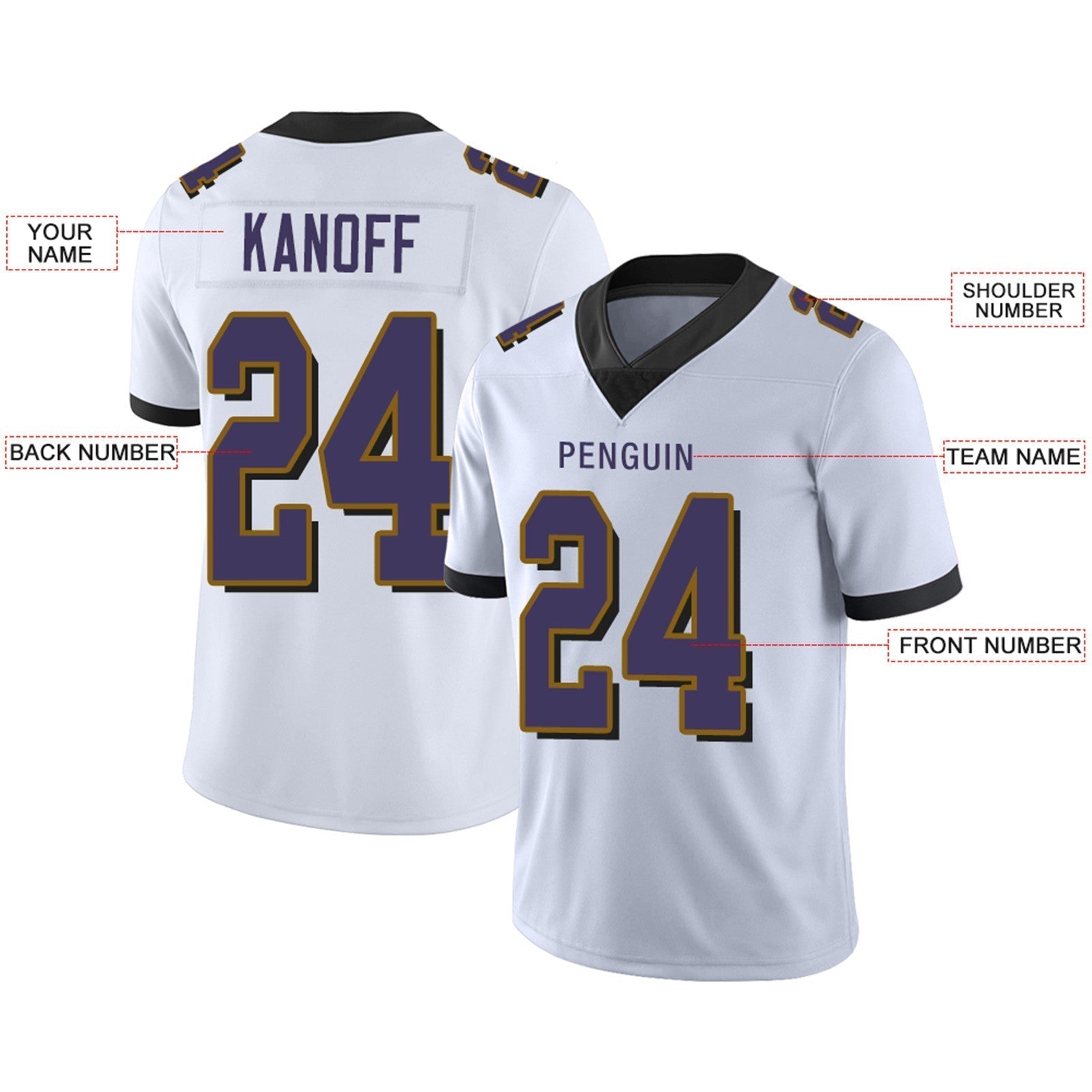 Custom purple football jersey styled | GameDay Jerseys