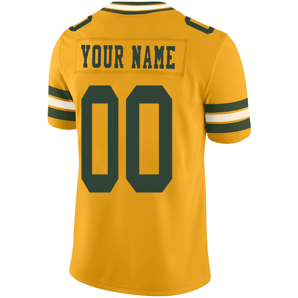 Custom yellow football jersey back view | GameDay Jerseys