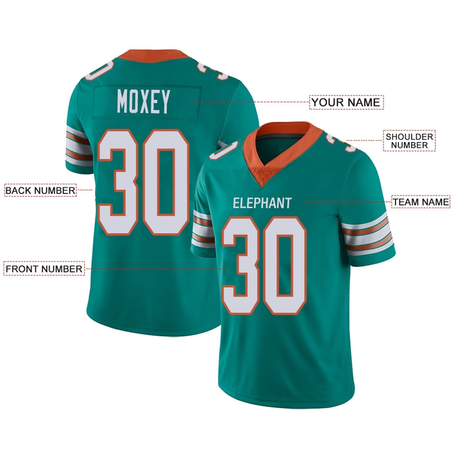 Custom football jersey back view | GameDay Jerseys