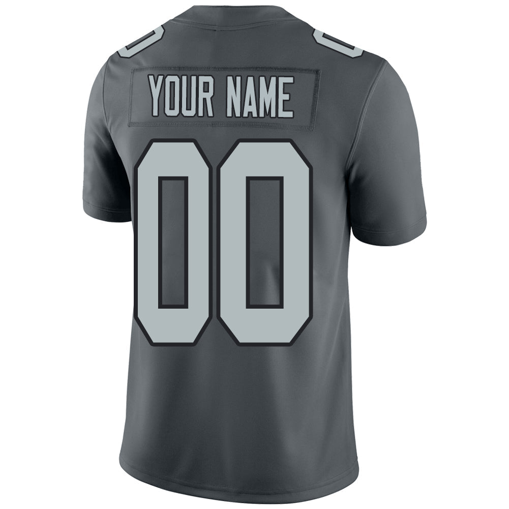 Custom grey football jersey detail | GameDay Jerseys