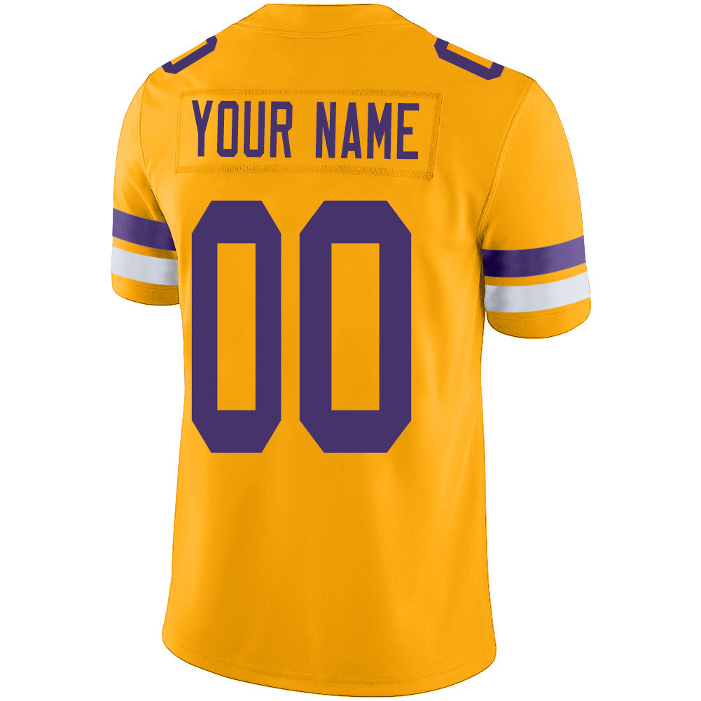 Custom gold football jersey back view | GameDay Jerseys