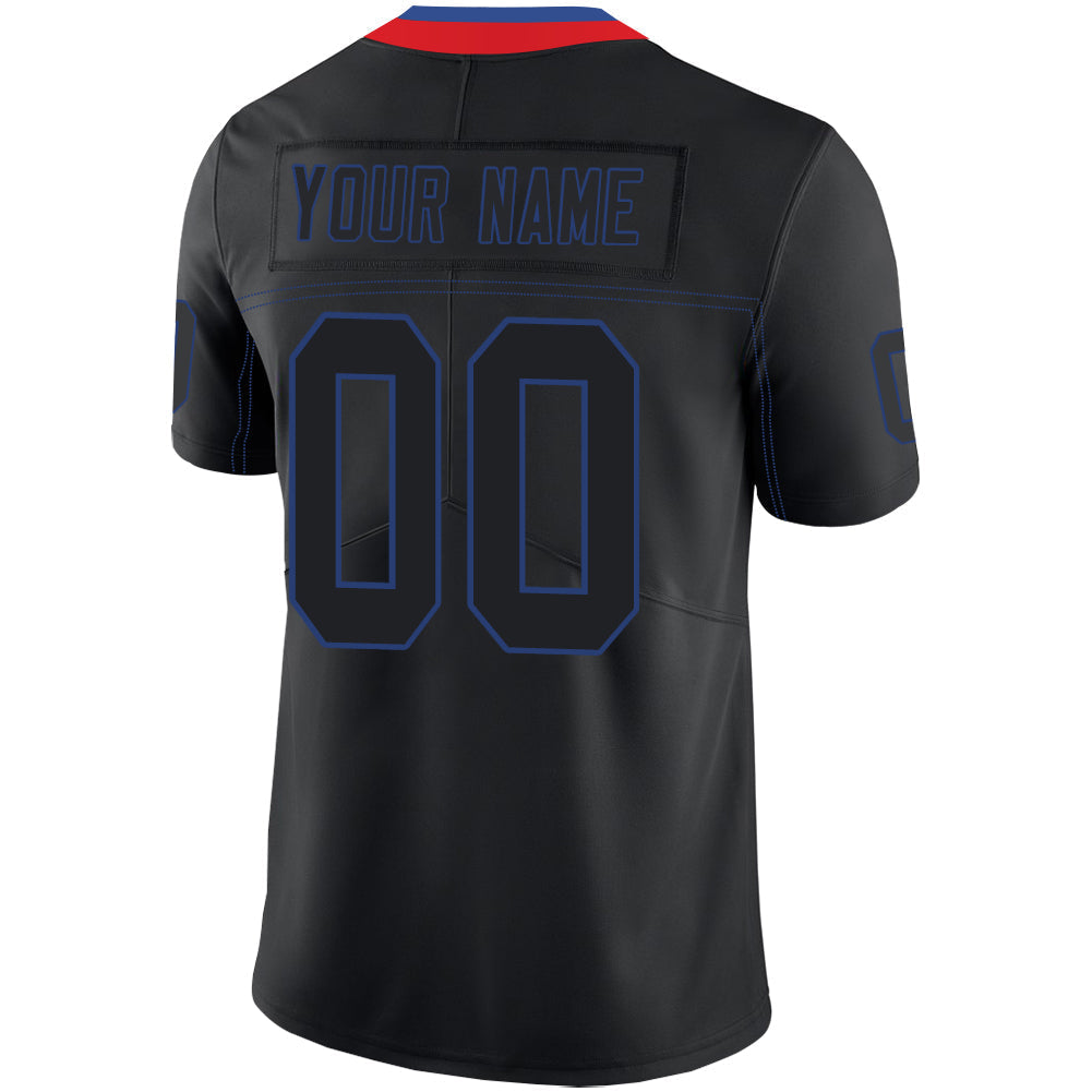 Custom black football jersey back view | GameDay Jerseys
