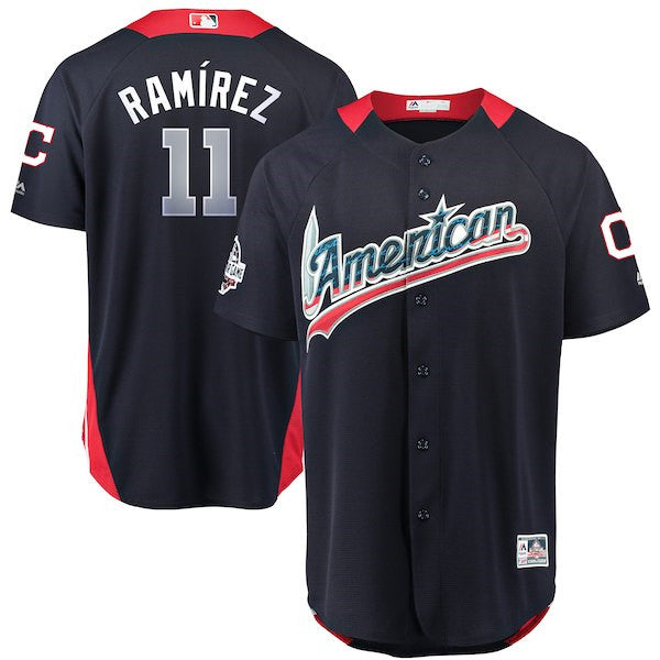 Custom Fan-Made Jose Ramirez Run Derby Style #11 Navy 2018 All-Star Edition Baseball Jersey