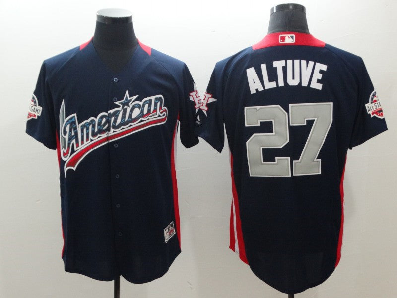 Custom Fan-Made Jose Altuve Run Derby Style #27 Navy 2018 All-Star Edition Baseball Jersey