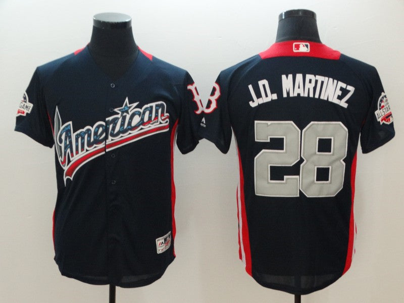 Custom Fan-Made J.D. Martinez Run Derby Navy 2018 All Star Baseball Jersey Style Navy 2018 All-Star Edition Baseball Jersey