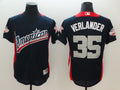 Custom Fan-Made Justin Verlander Run Derby Style #35 Navy 2018 All-Star Edition Baseball Jersey