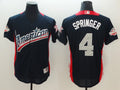 Custom Fan-Made George Springer Run Derby Style #4 Navy 2018 All-Star Edition Baseball Jersey