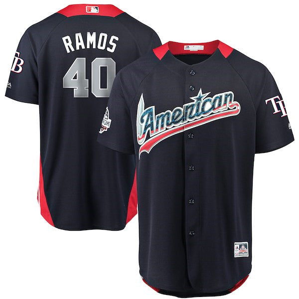 Custom Fan-Made Wilson Ramos Run Derby Style #40 Navy 2018 All-Star Edition Baseball Jersey