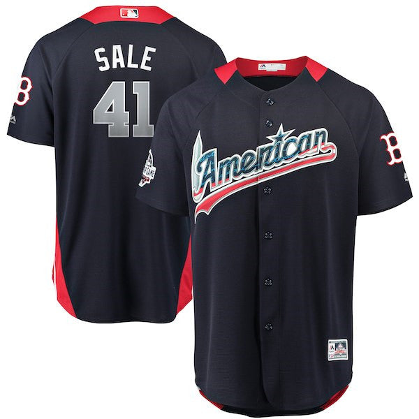 Custom Fan-Made Chris Sale Run Derby Style #41 Navy 2018 All-Star Edition Baseball Jersey