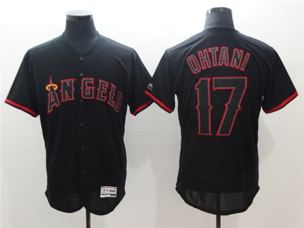 Custom Fan-Made Shohei Ohtani Los Angeles Angels #17 Black Baseball Jersey