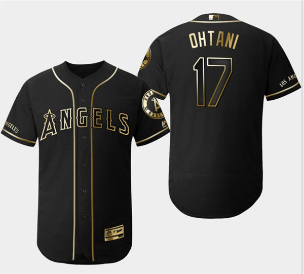 Custom Fan-Made Shohei Ohtani Los Angeles Angels #17 Black Baseball Jersey