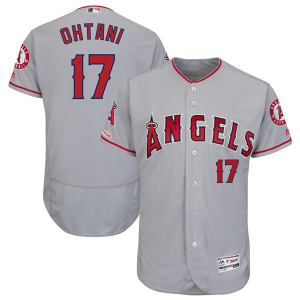 Custom Fan-Made Shohei Ohtani Los Angeles Angels #17 Grey Baseball Jersey