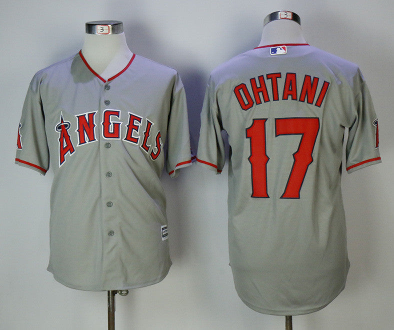 Custom Fan-Made Shohei Ohtani Los Angeles Angels #17 Grey Baseball Jersey