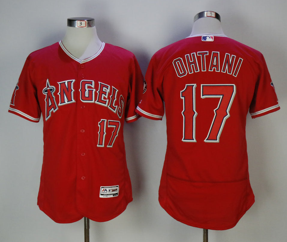 Custom Fan-Made Shohei Ohtani Los Angeles Angels #17 Red Baseball Jersey