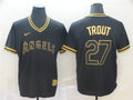 Custom Fan-Made Mike Trout Los Angeles Angels #27 Black Baseball Jersey