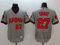 Custom Fan-Made Mike Trout Los Angeles Angels #27 Grey 1977 Throwback Turn Back Clock Edition Baseball Jersey