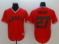 Custom Fan-Made Mike Trout Los Angeles Angels #27 Red 2018 Baseball Jersey