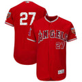 Custom Fan-Made Mike Trout Spring Training Los Angeles Angels #27 Red 2018 Baseball Jersey