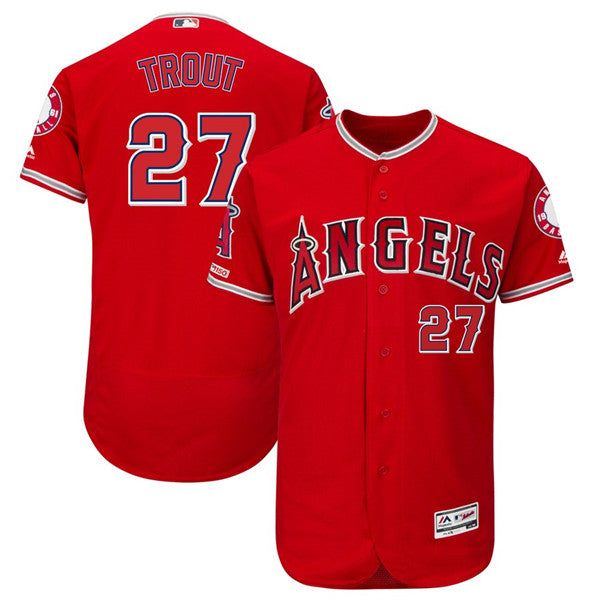 Custom Fan-Made Mike Trout Los Angeles Angels #27 Baseball Jersey