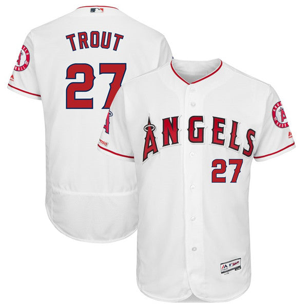 Custom Fan-Made Mike Trout Los Angeles Angels #27 White Baseball Jersey