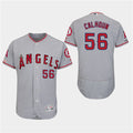 Custom Fan-Made Kole Calhoun Los Angeles Angels #56 Grey Baseball Jersey