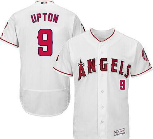 Custom Fan-Made Justin Upton Los Angeles Angels #9 White Baseball Jersey