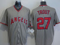 Custom Fan-Made Mike Trout Los Angeles Angels #27 Grey Baseball Jersey
