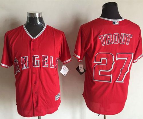 Custom Fan-Made Mike Trout Los Angeles Angels #27 Red Baseball Jersey