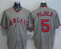 Custom Fan-Made Albert Pujols Los Angeles Angels #5 Grey Baseball Jersey