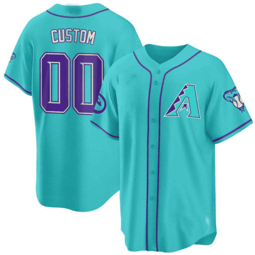 Custom A.Diamondbacks Teal Purple Game Jersey 篓C Stitched Baseball Jerseys