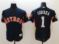 Custom Fan-Made Carlos Correa Spring Training Houston Astros #1 Navy 2018 Baseball Jersey