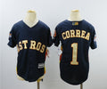 Custom Fan-Made Carlos Correa Houston Astros #1 Navy 2018 Baseball Jersey