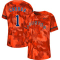 Custom Fan-Made Carlos Correa Camo Houston Astros #1 Orange Baseball Jersey
