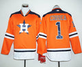 Custom Fan-Made Carlos Correa Long Houston Astros #1 Orange Baseball Jersey
