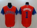 Custom Fan-Made Carlos Correa Showrrea Houston Astros #1 Orange 2017 Baseball Jersey