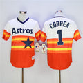 Custom Fan-Made Carlos Correa Houston Astros #1 White 1980 Throwback Turn Back Clock Edition Baseball Jersey