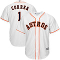Custom Fan-Made Carlos Correa Houston Astros #1 White Baseball Jersey