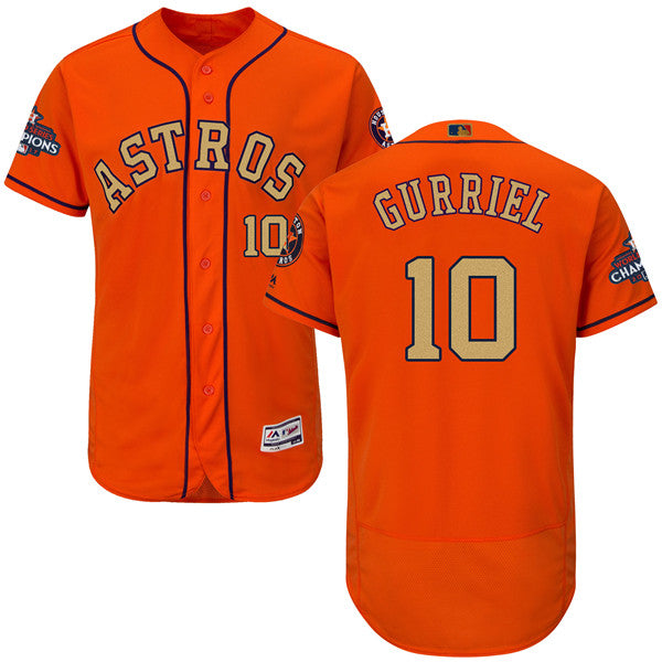 Custom Fan-Made Yuli Gurriel Houston Astros #10 Orange 2018 Baseball Jersey