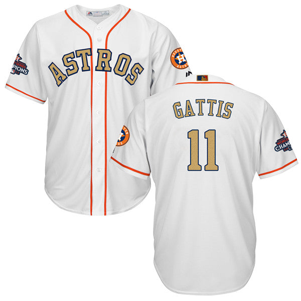 Custom Fan-Made Evan Gattis Houston Astros #11 White 2018 Baseball Jersey