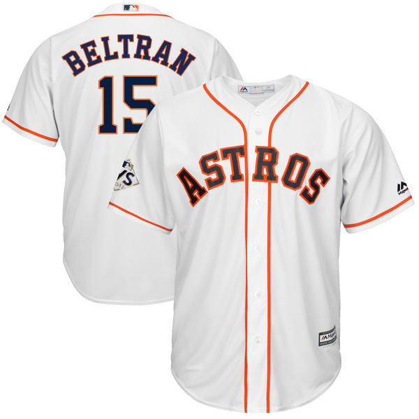 Custom Fan-Made Carlos Beltran Bound Houston Astros #15 White 2017 Baseball Jersey