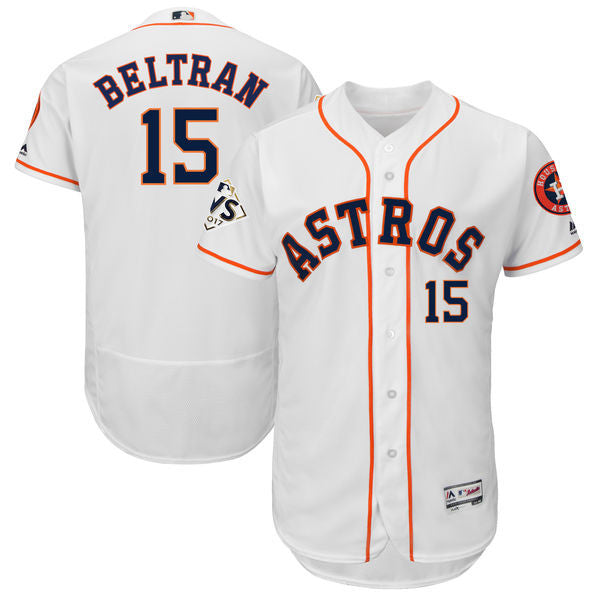 Custom Fan-Made Carlos Beltran Bound Houston Astros #15 White 2017 Baseball Jersey