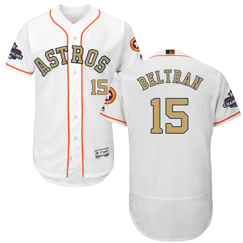 Custom Fan-Made Carlos Beltran Houston Astros #15 White 2018 Baseball Jersey