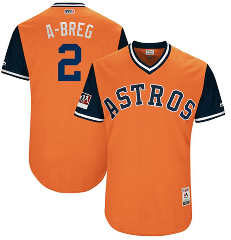 Custom Fan-Made Alex Breg Breg Houston Astros #2 Orange 2018 Baseball Jersey
