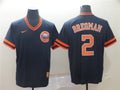 Custom Fan-Made Alex Bregman Houston Astros #2 Navy Throwback Baseball Jersey